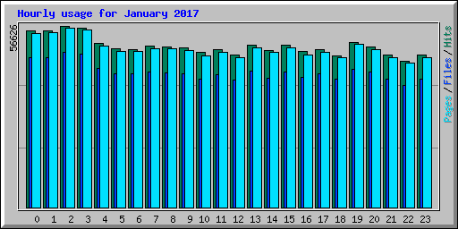 Hourly usage for January 2017